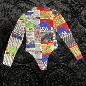 Newspaper Long Sleeve Bodysuit